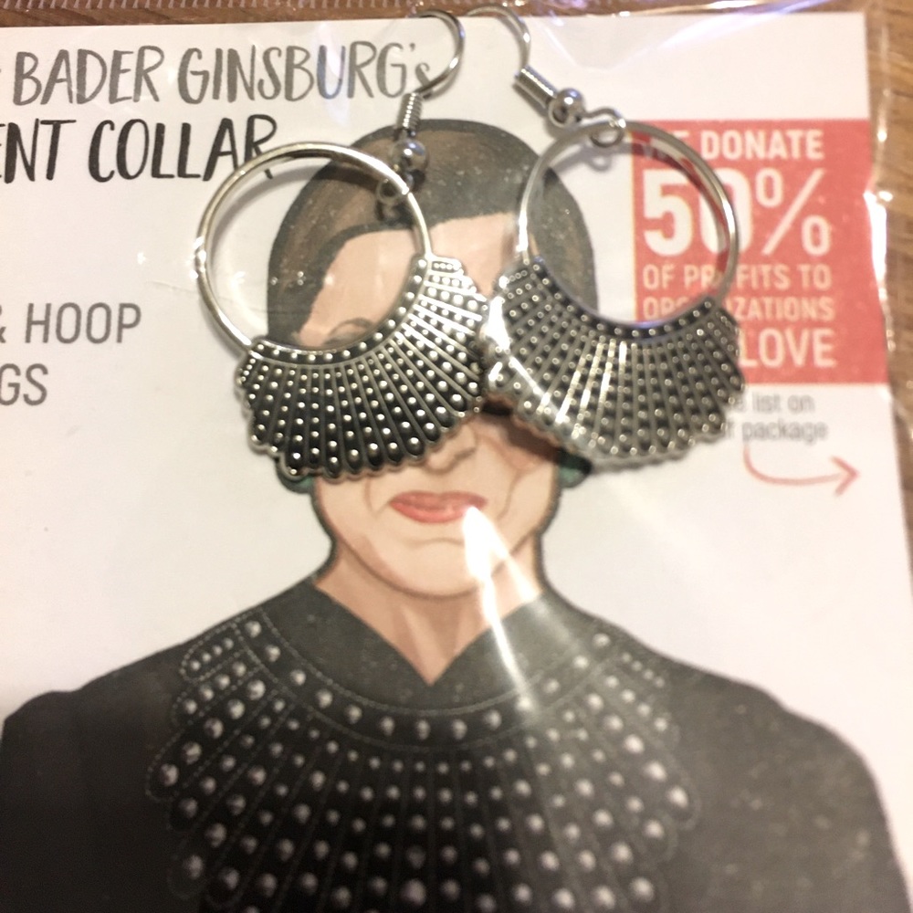 DissentPins Hook and Hoop Silver Earrings NEW